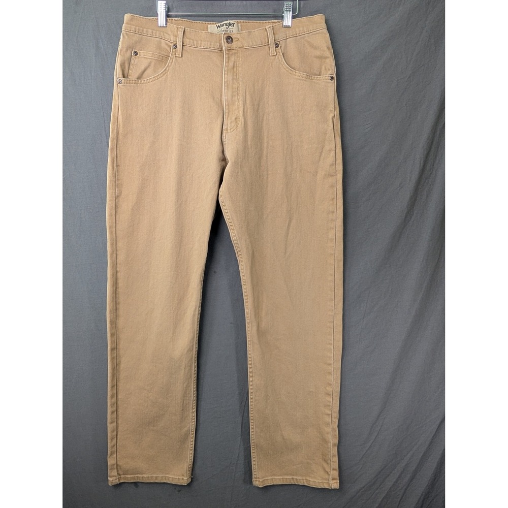 Wrangler Authentics Mens Classic 5-Pocket Regular Fit Jeans Tan Brown‎ 36x32